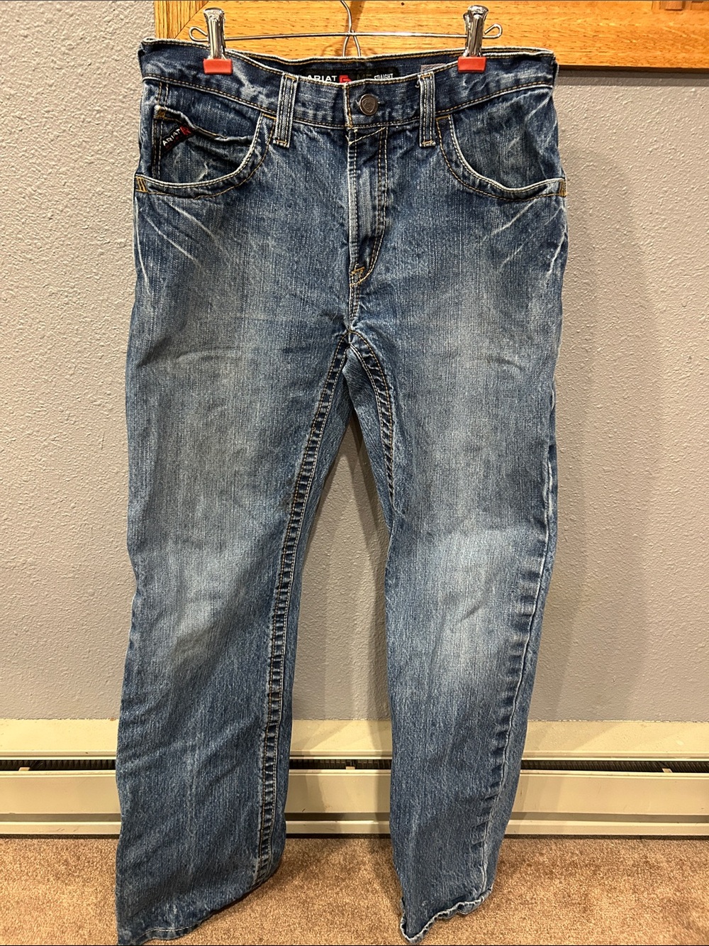 Ariat FR M5 Men’s Washed Blue Straight Jeans